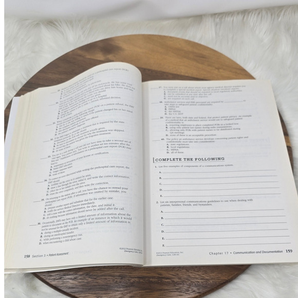 Pearson Limmer O'Keefe Dickinson Emergency Care 12th Edition Work Book - Picture 10 of 10